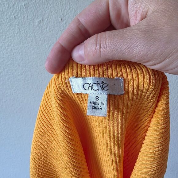Vintage Cache Orange Beaded Neckline Tank Top Small - Picture 3 of 5